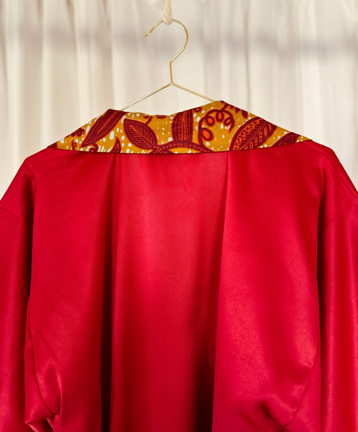 Afrikimo réversible « Rise and Shine III » - Satin rouge foncé