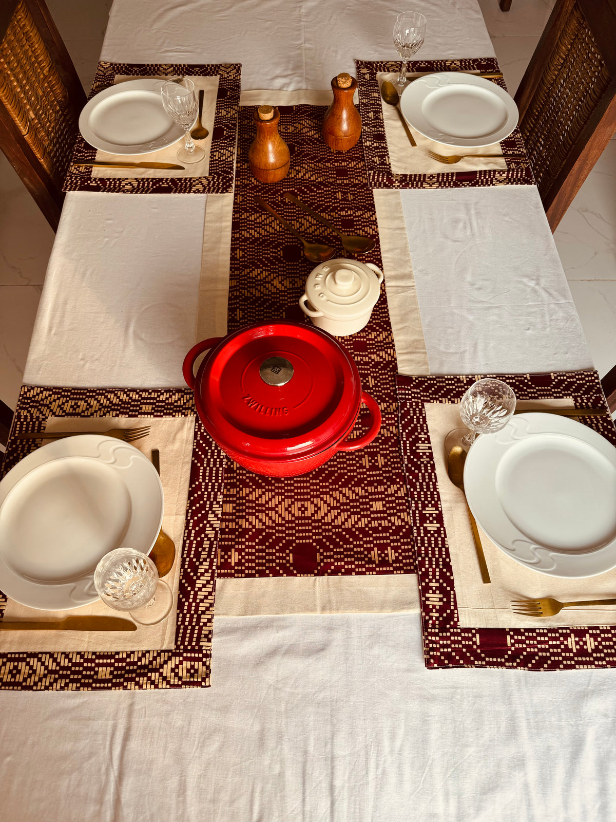 Set de table « Lac du Lotus II » - Lot de 4