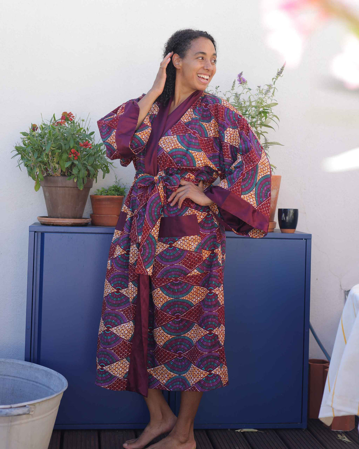 Afrikimo réversible « Morning Glory » - Crème Satin