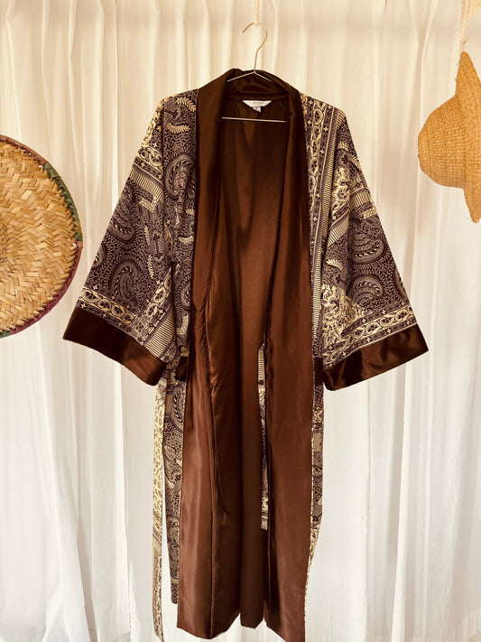 Afrikimo réversible « Morning Glory » - Satin marron