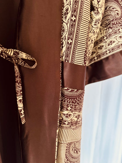 Afrikimo réversible « Morning Glory » - Satin marron