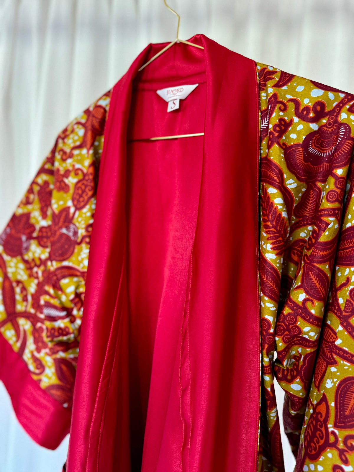 Afrikimo réversible « Rise and Shine III » - Satin rouge foncé