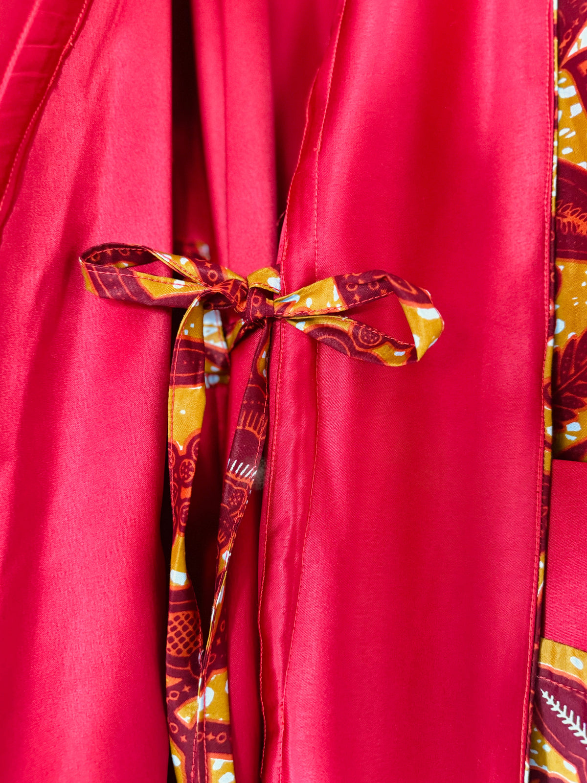 Afrikimo réversible « Rise and Shine III » - Satin rouge foncé