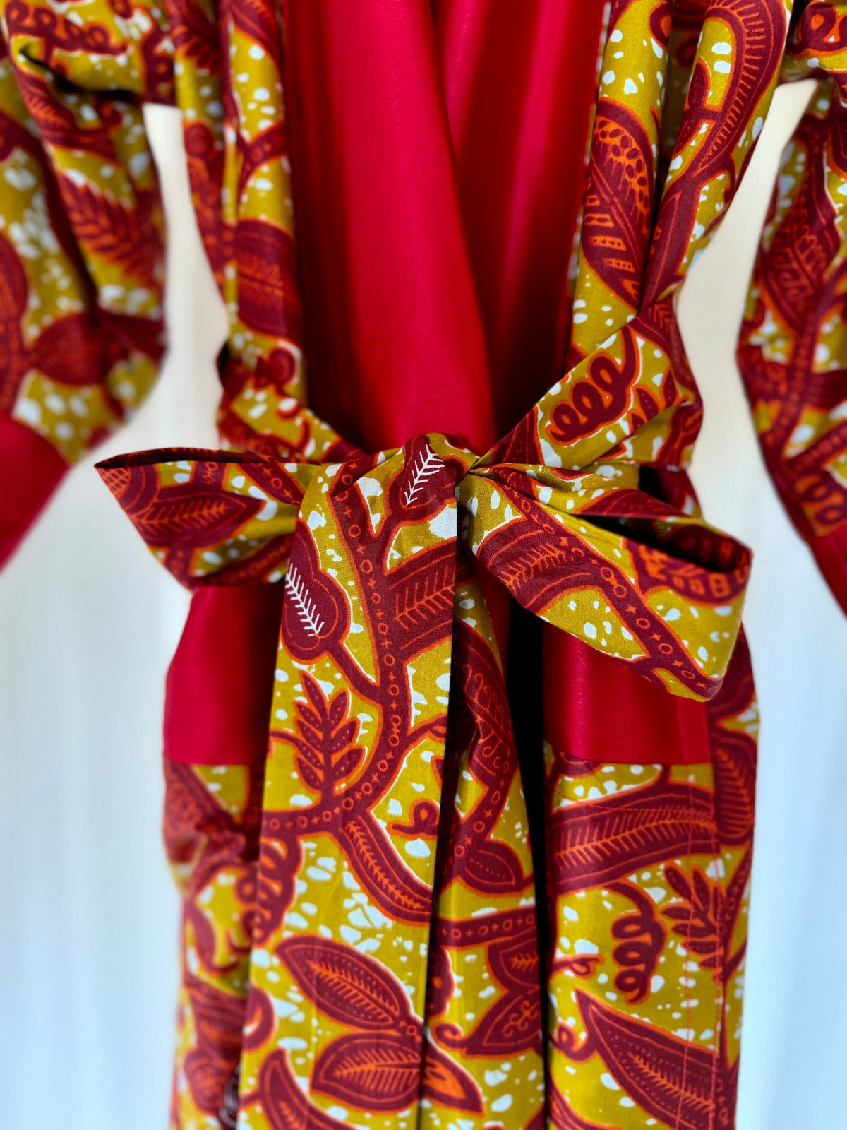 Afrikimo réversible « Rise and Shine III » - Satin rouge foncé