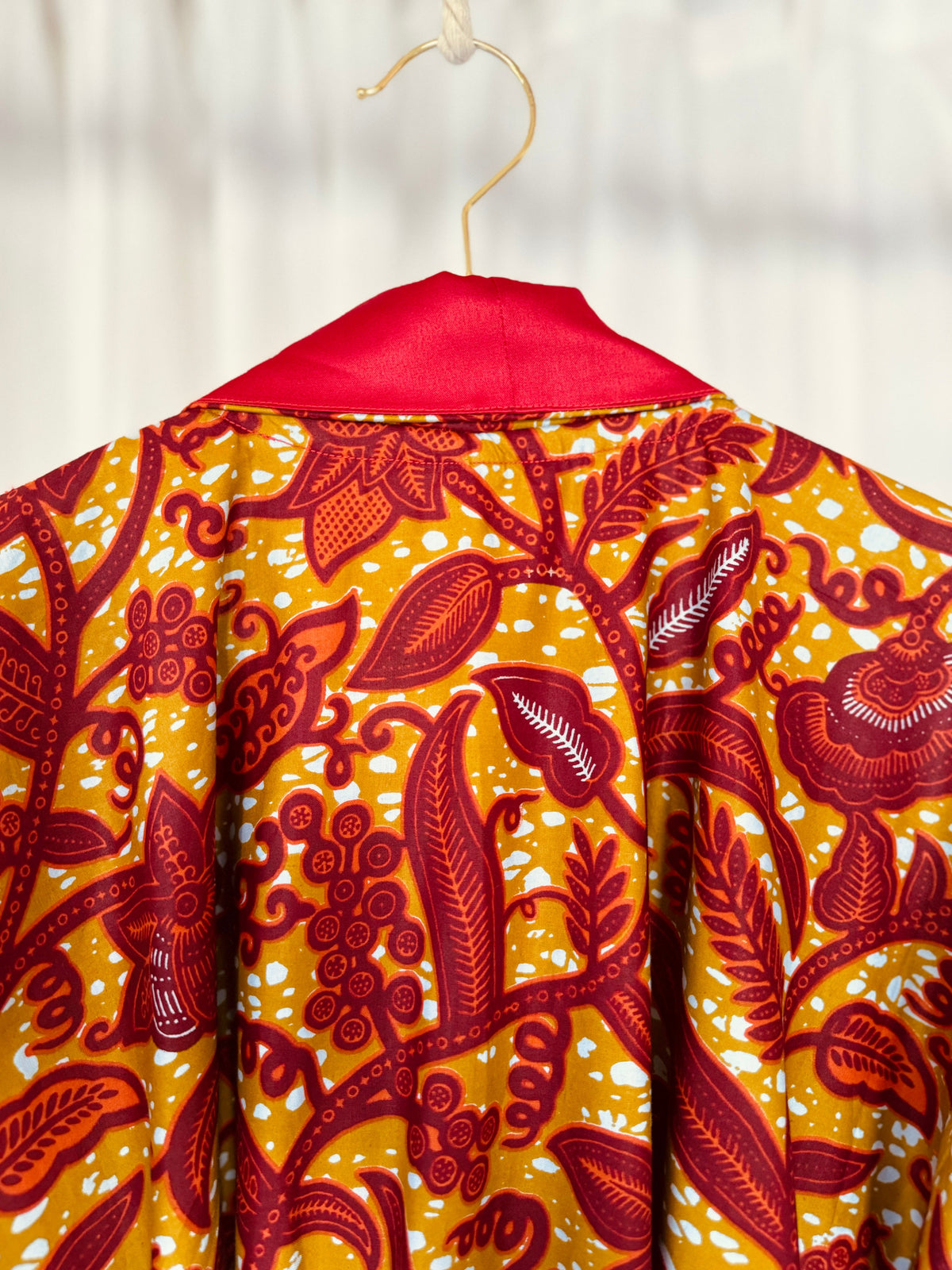 Afrikimo réversible « Rise and Shine III » - Satin rouge foncé