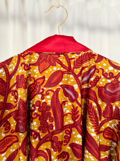 Afrikimo réversible « Rise and Shine III » - Satin rouge foncé