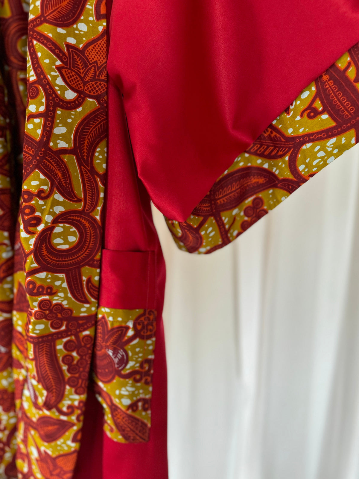 Afrikimo réversible « Rise and Shine III » - Satin rouge foncé
