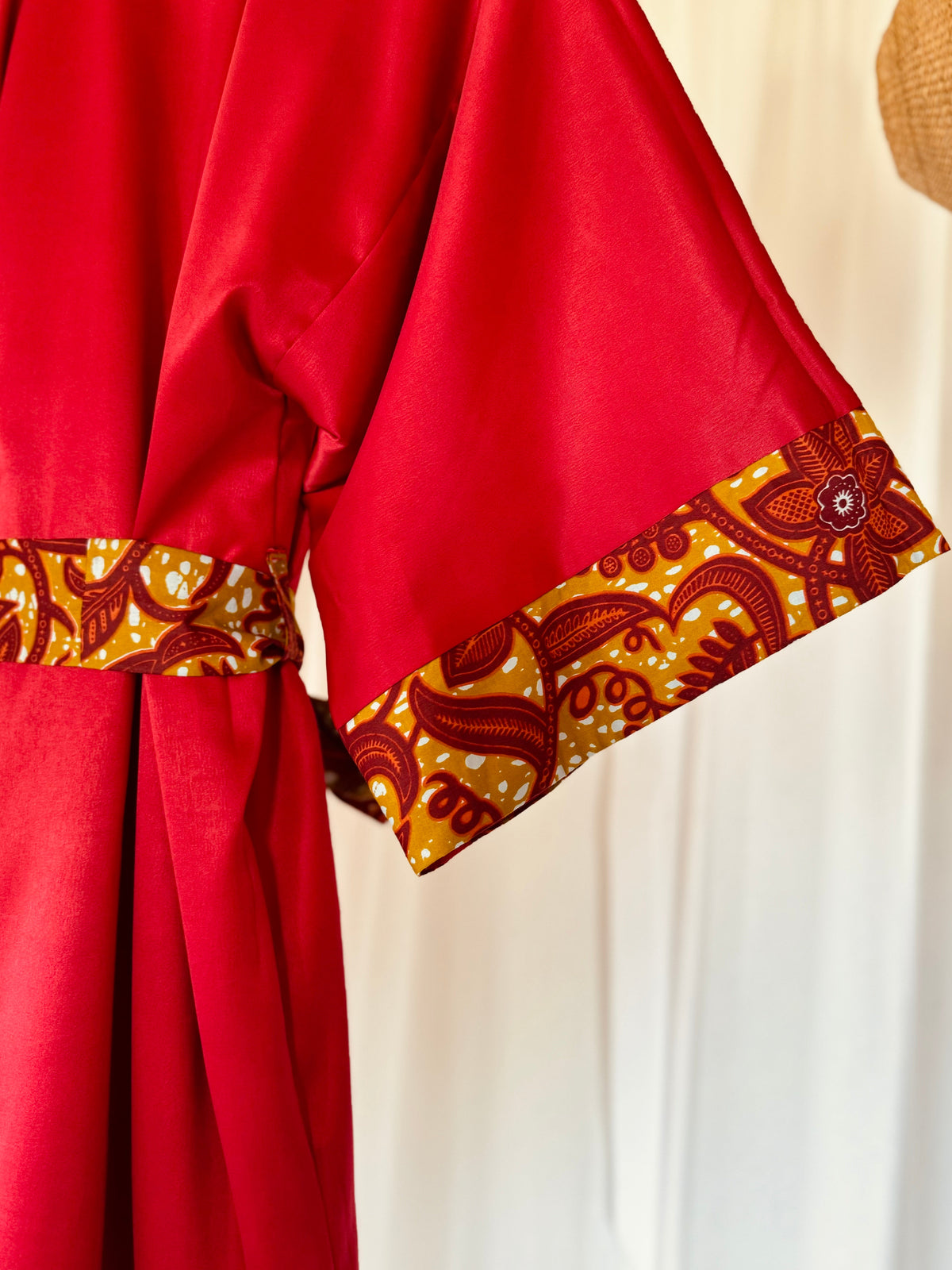 Afrikimo réversible « Rise and Shine III » - Satin rouge foncé