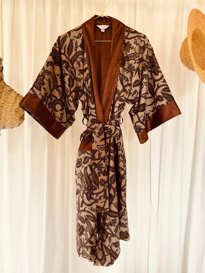 Afrikimo réversible « Rise and Shine IV » avec satin marron