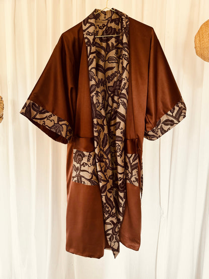 Afrikimo réversible « Rise and Shine IV » avec satin marron