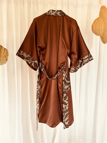 Afrikimo réversible « Rise and Shine IV » avec satin marron