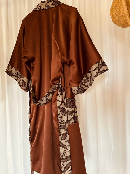 Afrikimo réversible « Rise and Shine IV » avec satin marron