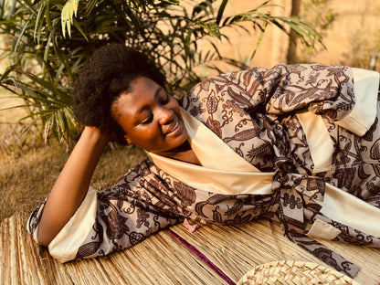 Afrikimo réversible « Rise and Shine IV » - Crème Satin