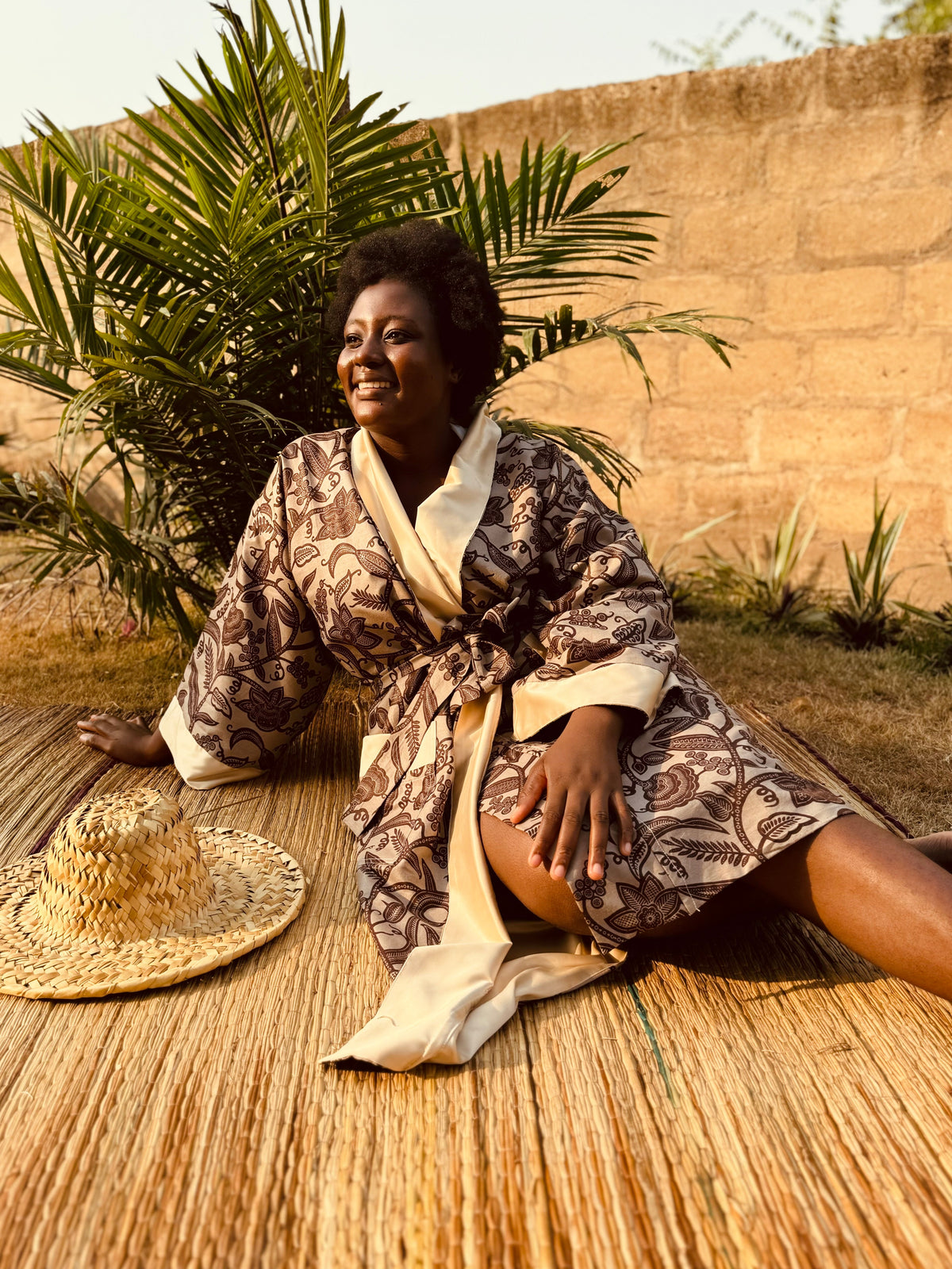 Afrikimo réversible « Rise and Shine IV » - Crème Satin