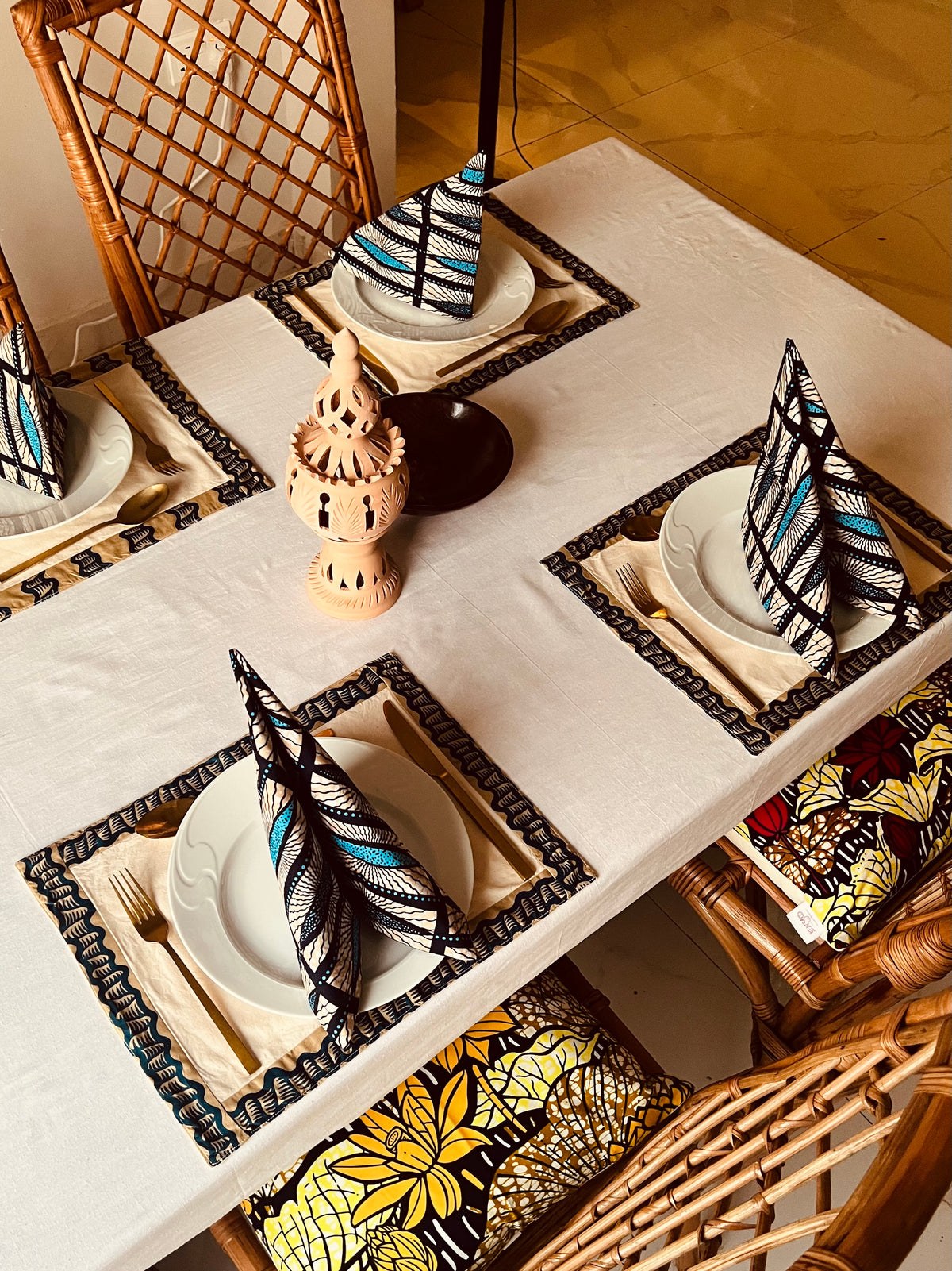 Set de table « Lac du Lotus II » - Lot de 4