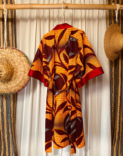 Afrikimo « Fleur de lune III » - Satin rouge