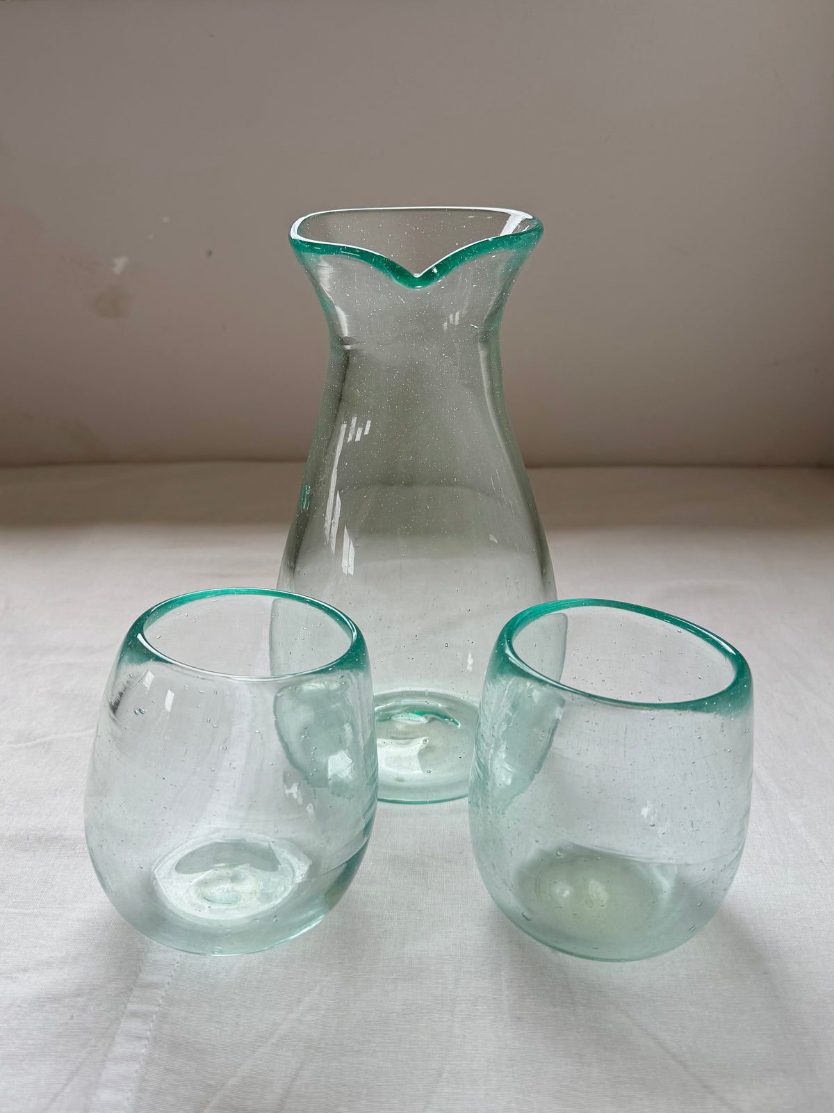 Glas “Ocean Green” – bauchig (4er-Set)