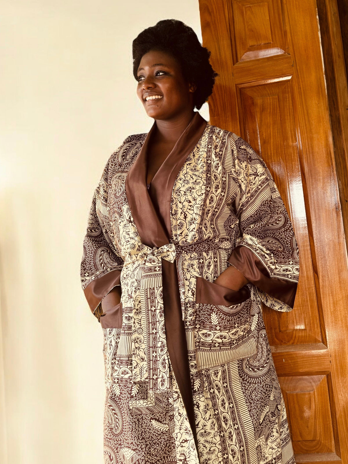 Afrikimo réversible « Morning Glory » - Crème Satin